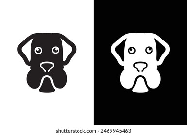dog icon symbol template for graphic and web design collection logo vector illustration. Vector icon in black and white style on white black background