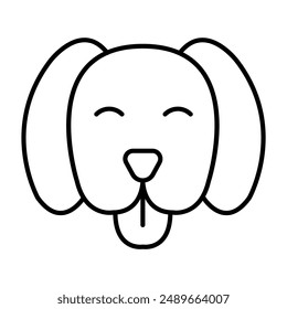 Dog icon in thin line style Vector illustration graphic design 