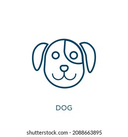 dog icon. Thin linear dog outline icon isolated on white background. Line vector dog sign, symbol for web and mobile