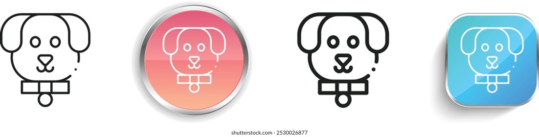 dog icon. Thin Linear, Regular and Button Style Design Isolated On White Background