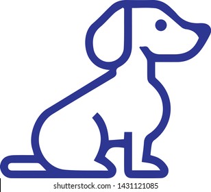 Dog icon in trendy flat style isolated on white background. Dog symbol. Vector illustration