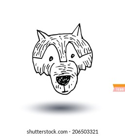 Dog icon, vector.