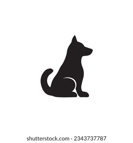 Dog icon, Dog vector black and white.