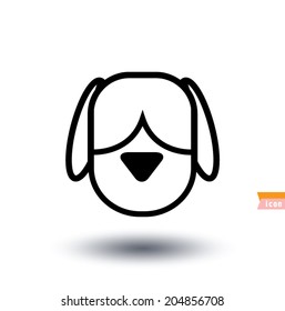 dog icon - vector illustration.