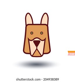 dog icon - vector illustration.