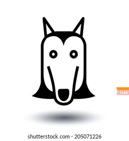dog icon - vector illustration.