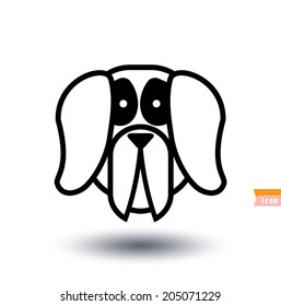 dog icon - vector illustration.