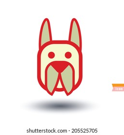 dog icon - vector illustration.