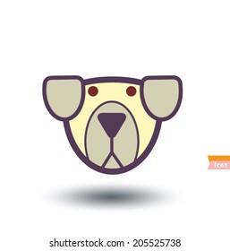 dog icon - vector illustration.