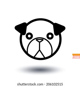 dog icon - vector illustration.