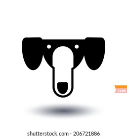 dog icon - vector illustration.
