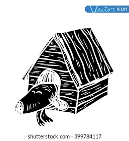 dog icon - vector illustration.