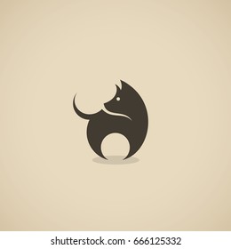 Dog icon - vector illustration