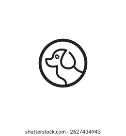 Icono de perro. Ilustración vectorial plana.