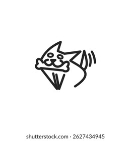 Icono de perro. Ilustración vectorial plana.