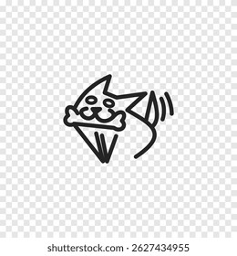 Icono de perro. Ilustración vectorial plana.