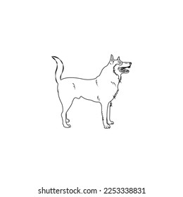diseño simple del vector de icono de perro