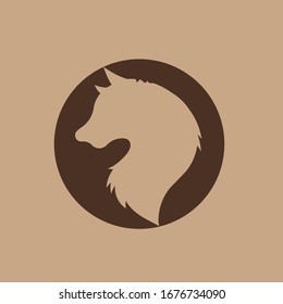dog icon vector image of a dog logo. dog silhouette in profile 