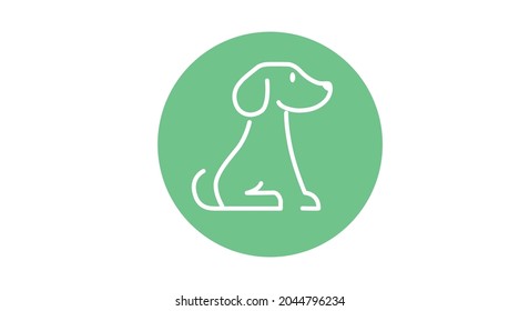 Dog Icon. Vector isolated flat editable dog illustration