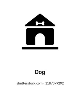 Dog icon vector isolated on white background, logo concept of Dog sign on transparent background, filled black symbol