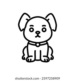 dog icon vector, line style icon