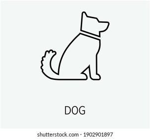 Dog icon vector. Linear style sign for mobile concept and web design. Dog symbol illustration. Pixel vector graphics - Vector