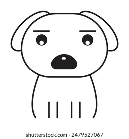 Vector del icono del perro sobre fondo blanco