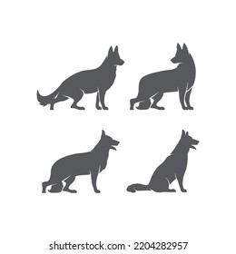 Dog icon vector pack. Set of Dog pet concept design. Dog silhouette vector. Vector illustration