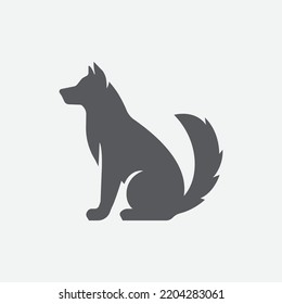 Dog icon vector. Dog pet concept design. Dog silhouette vector. Vector illustration