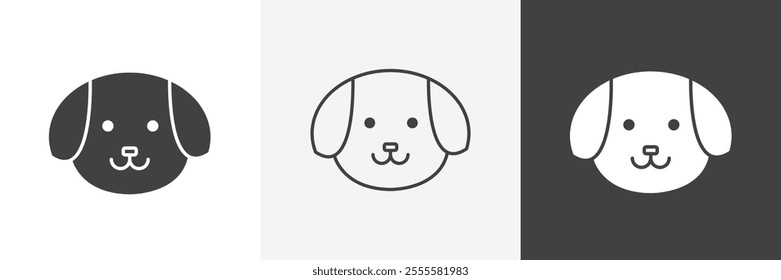 Dog icon vector set for ui designs