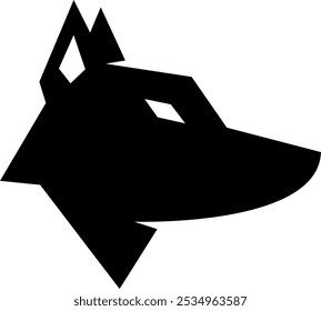 Dog icon Vector silhouette of dog white background image.