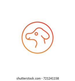 Dog icon.gradient illustration isolated vector sign symbol
