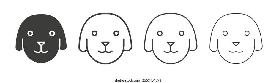 Dog icons collection. vector set in black color