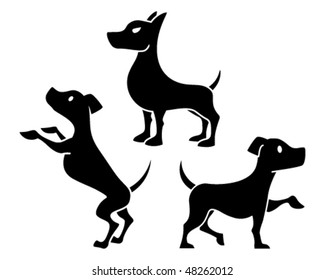 Dog Icons - Mean, Happy and Excited