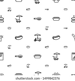 dog icons pattern seamless white background. Included editable outline hair brush, fast food cart, paw, hot dog, broken leg or arm, x ray icons. dog icons for web and mobile.