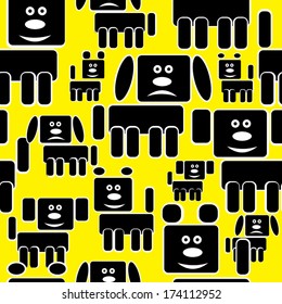 dog icons seamless pattern