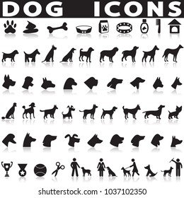 dog icons set