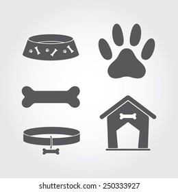 dog icons set isolated