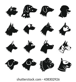 Dog Icons set, simple style