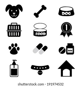 Dog Icons Set Vector Illustration