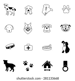 dog icons set vector illustration For Mobile, Web And Applications