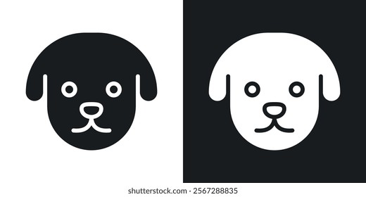 Dog icons in solid black and white colors