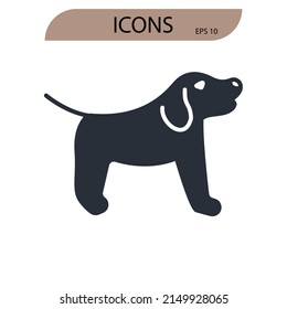 Dog icons  symbol vector elements for infographic web