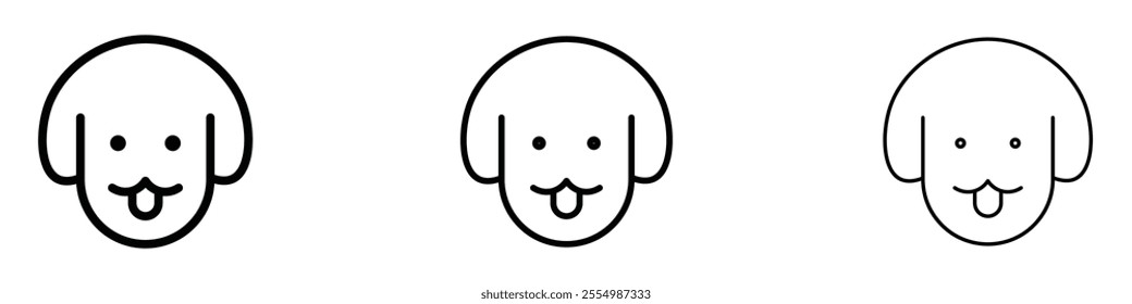 Dog icons in tree different stroke sizes