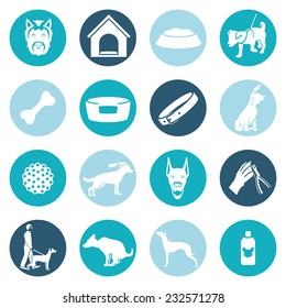 Dog icons white set with ball puppy shampoo bowl isolated vector illustration