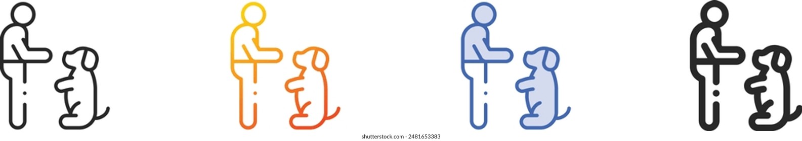 dog icon.Thin Linear, Gradient, Blue Stroke and bold Style Design Isolated On White Background