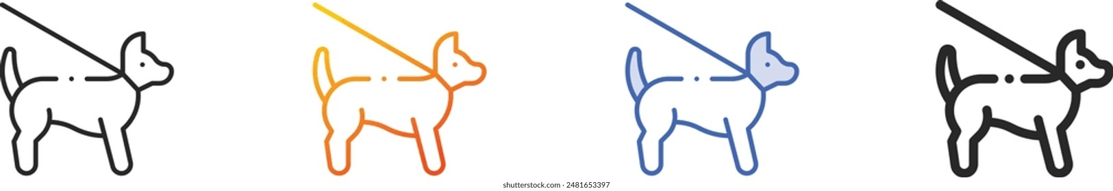 dog icon.Thin Linear, Gradient, Blue Stroke and bold Style Design Isolated On White Background