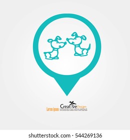 Dog icon.vector illustration.