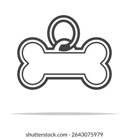 Dog ID tag outline icon transparent vector isolated