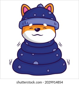 Dog is ill. Vector graphic illustration. Individually on a white background.
